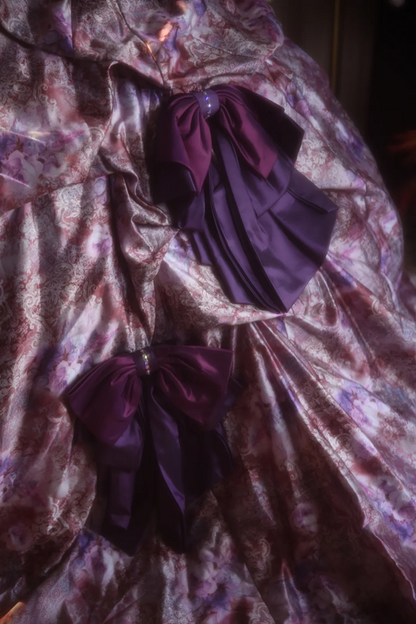 Purple Vintage Floral Strapless Waist-Cinched Puff-Skirt Ball Gown & Bridal Gown R7367