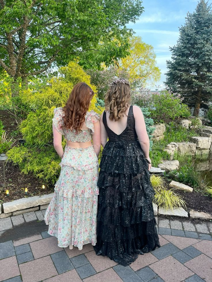 Pretty A-Line Floral Chiffon Long Party Dress Beautiful Senior Prom Dress, D930
