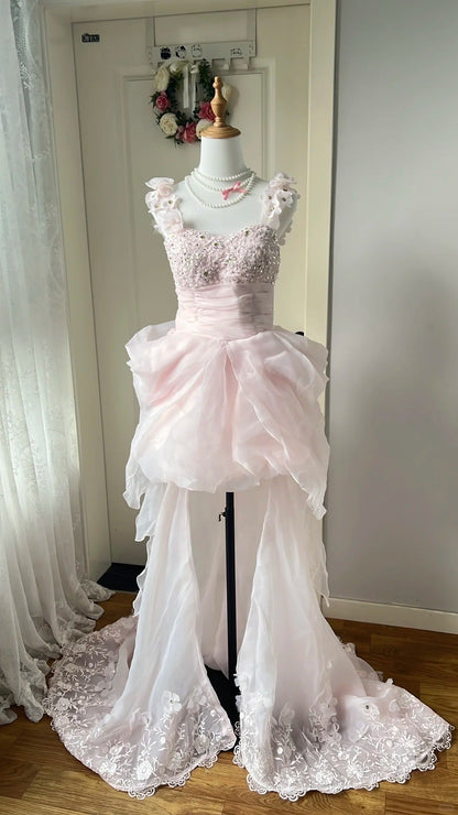 Pretty Homecoming Dress Sheer Strap Tulle Rinestone Back to School Outfits Party Dress  D6458