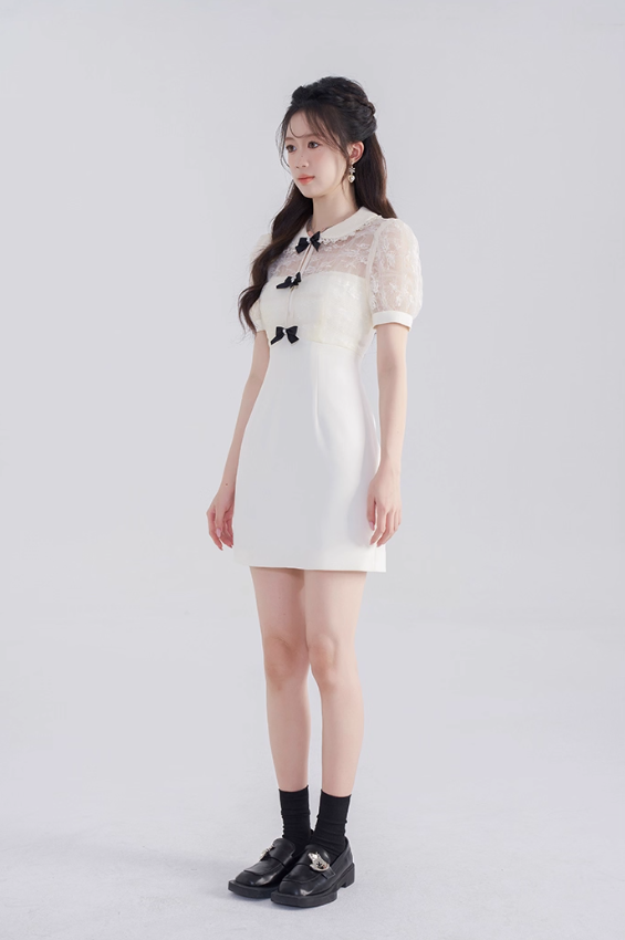 New Chinese style dress women's slim short skirt new style high waist baby collar skirt R4464