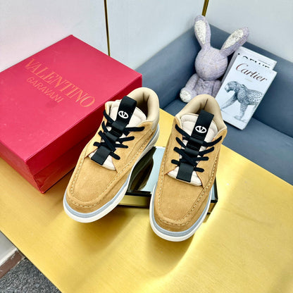 Mid-top Runboot Split Leather Sneaker 30mm Light Brown Yellow Suede 994561