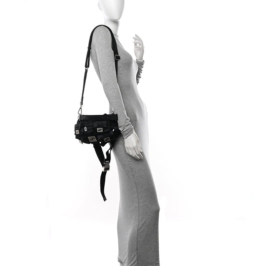 Econyl Cuoio Romano Multipocket Baguette Black