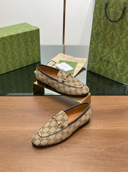 GG JORDAAN LOAFER LIGHT BROWN WOVEN FABRIC