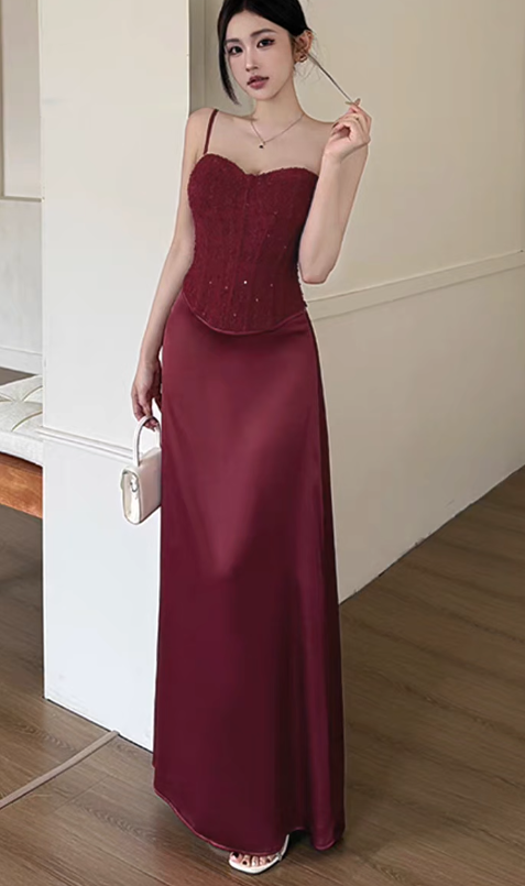 Fashion Red Women‘s Dress S342