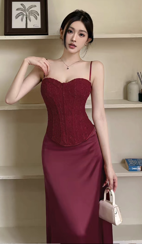 Fashion Red Women‘s Dress S342