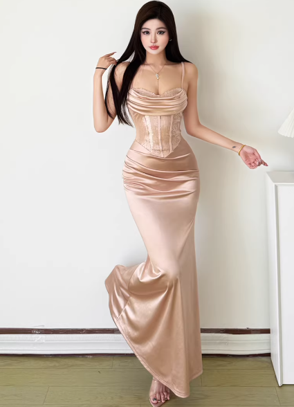 Fashion Champagne Women‘s Dress S418