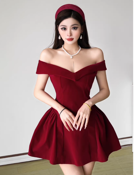 Fashion Red Women‘s Dress S348