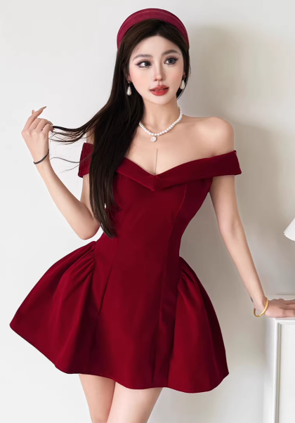 Fashion Red Women‘s Dress S348