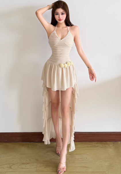 Fashion Apricot Women‘s Dress S416