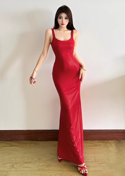 Chic Red Dress S461