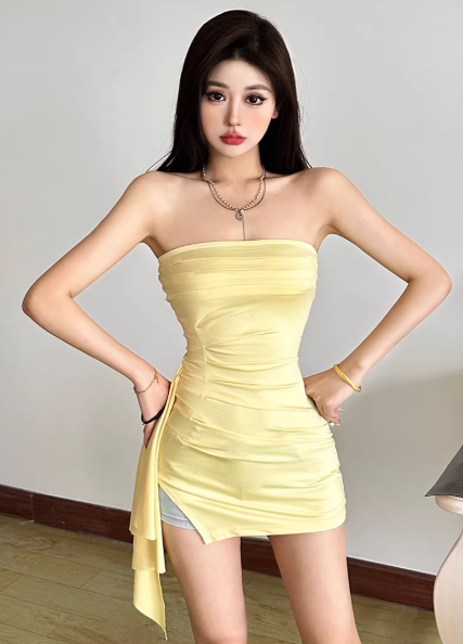 Chic Yellow Dress S489