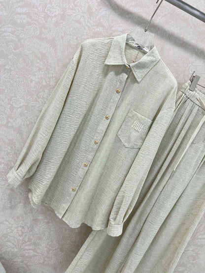 CHANEL SHIRT AND WIDE-LEG TROUSERS SET STYLE 33