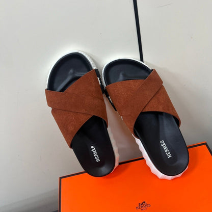 HM Infra Slippers Brown Cowhide 315081