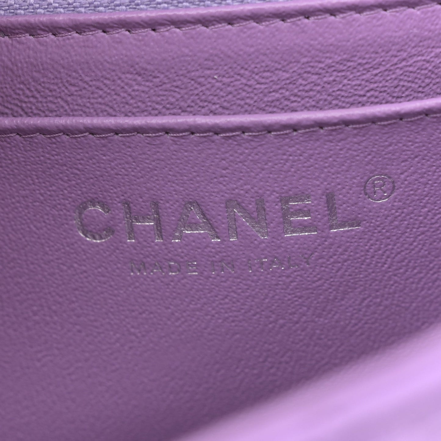 Lambskin Quilted Mini Rectangular Flap Purple