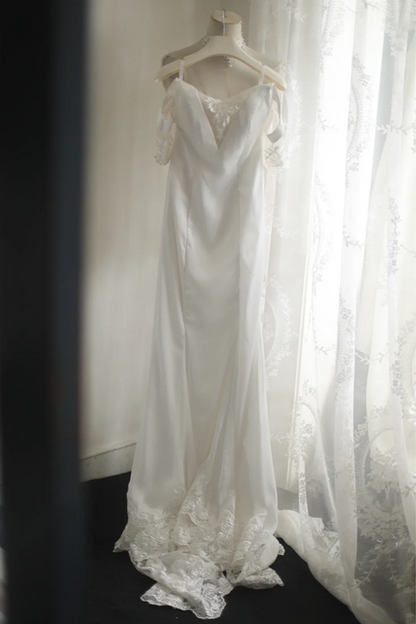 White sleeveless printed fitted waist bodycon sexy long ball gown/bridal dress R6825