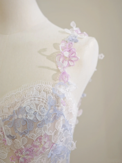 Light pink halter-neck fitted long fairy ball gown R8471