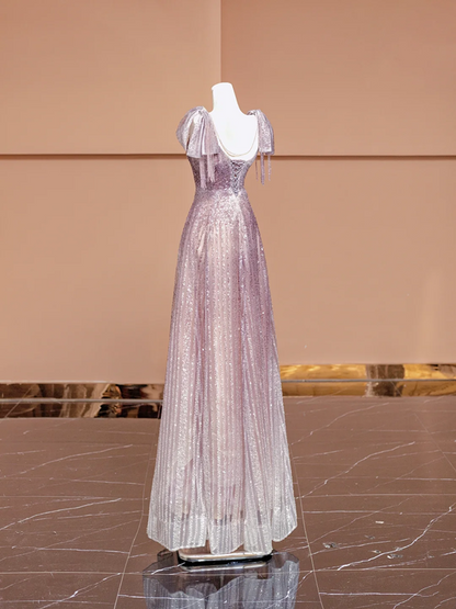 Light purple fitted long ball gown R8412
