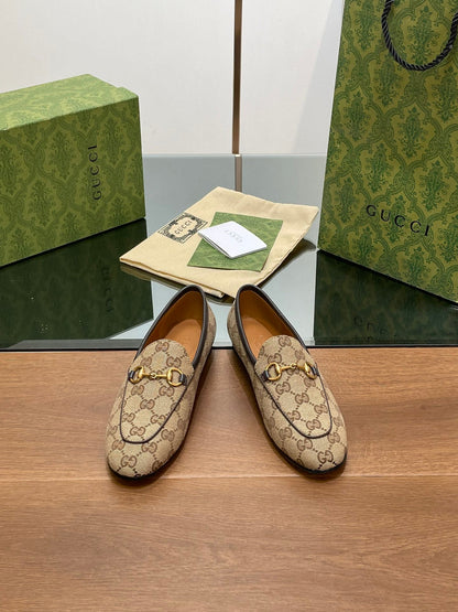 GG JORDAAN LOAFER LIGHT BROWN WOVEN FABRIC