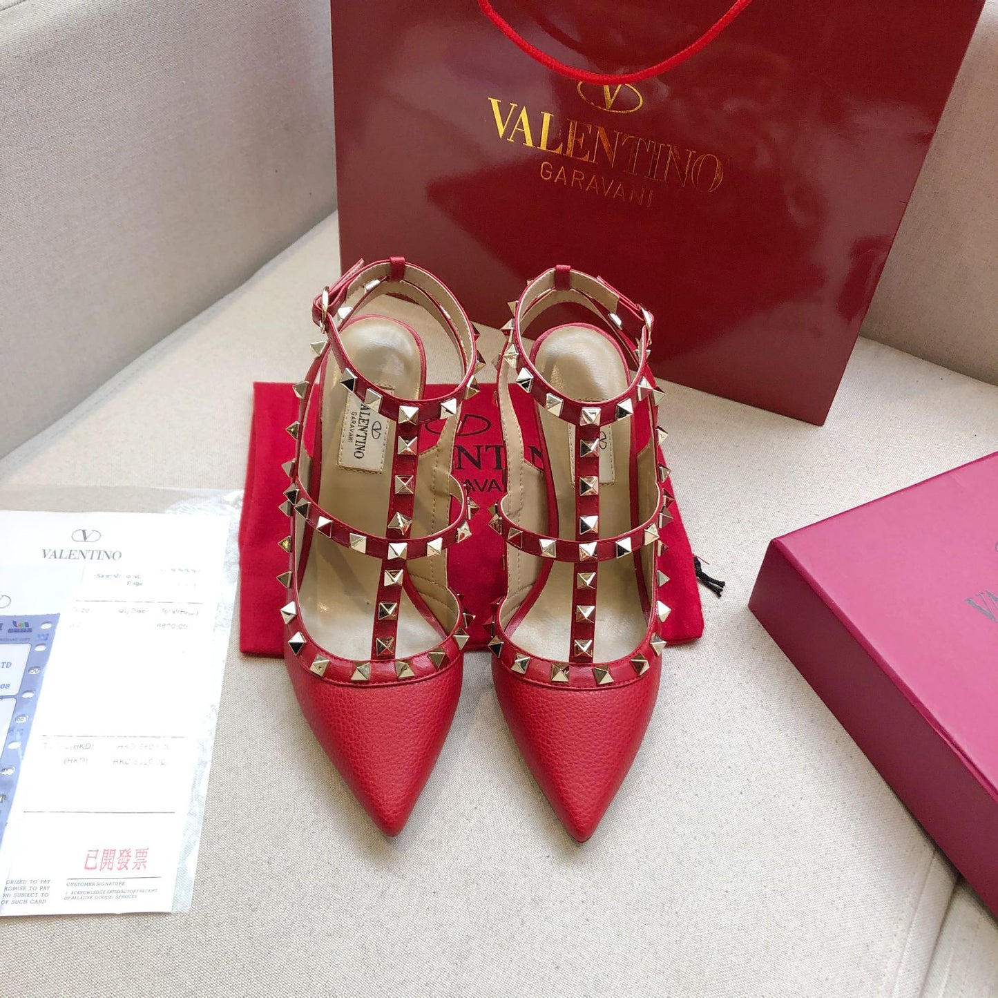 Valentino Rockstud Caged Pump Leather