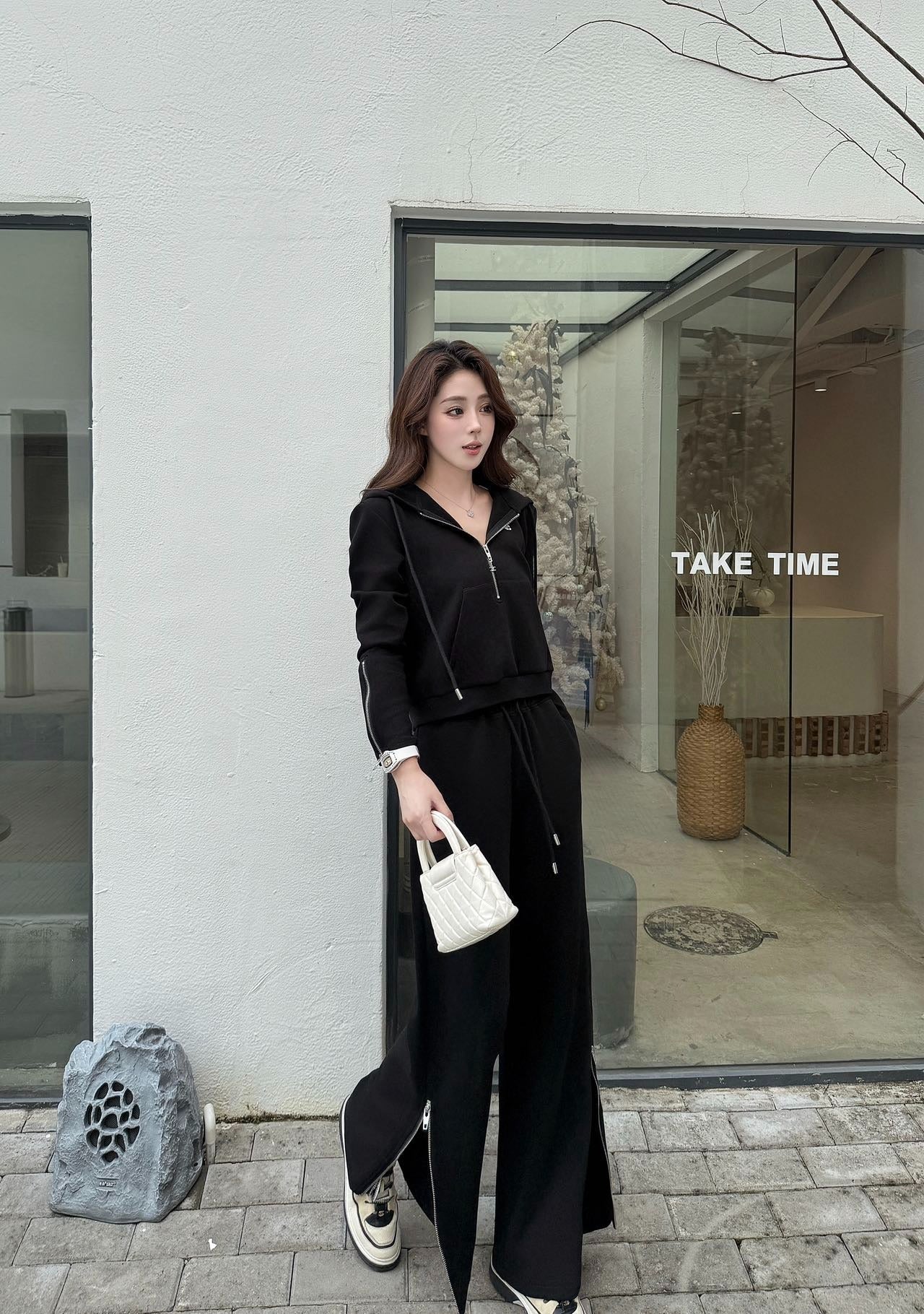 CELINE 25S WIDE-LEG PANTS HOODIE SET 0136