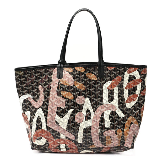 Goyardine Saint Louis Lettres Camouflage PM Black Pink Multicolor