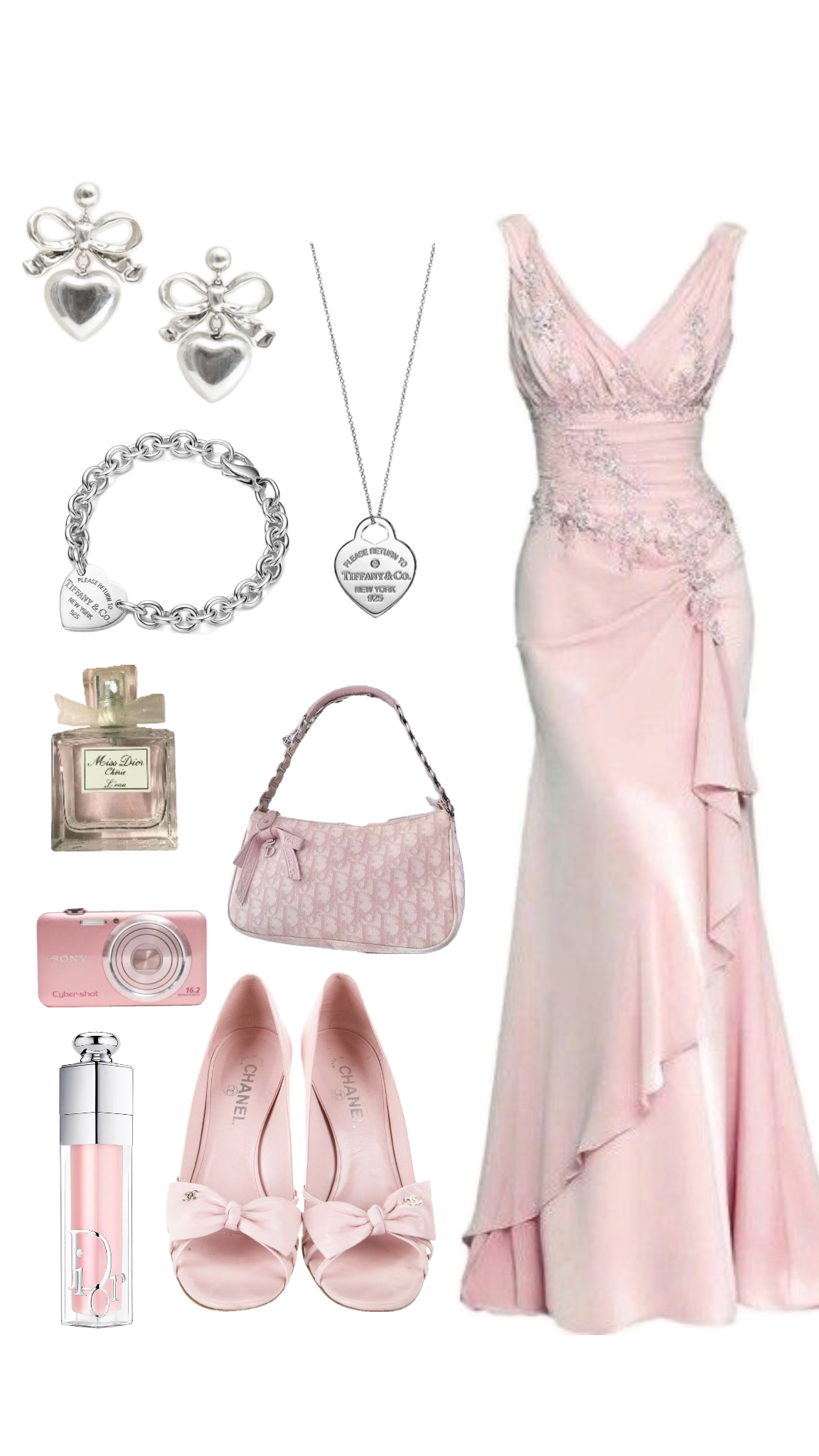 Elegant Pink V Neck Mermaid Satin Long Party Dress Vintage Evening Dress, D976
