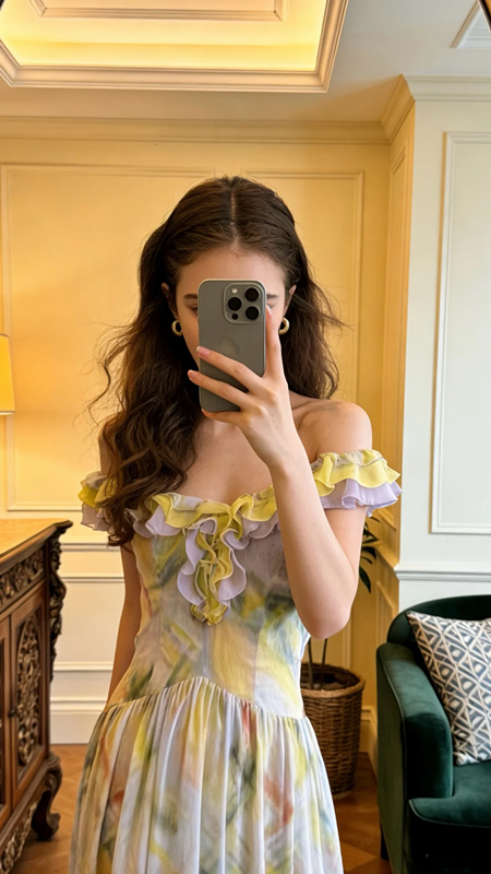 Light yellow off-the-shoulder fitted long ball gown R8699