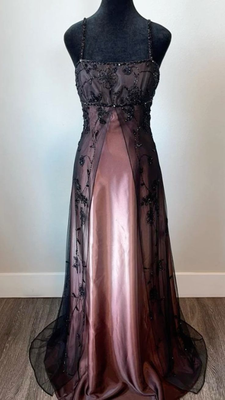 Spaghetti Straps A-Line Beading Vintage Long Prom Dress Evening Gown, D884