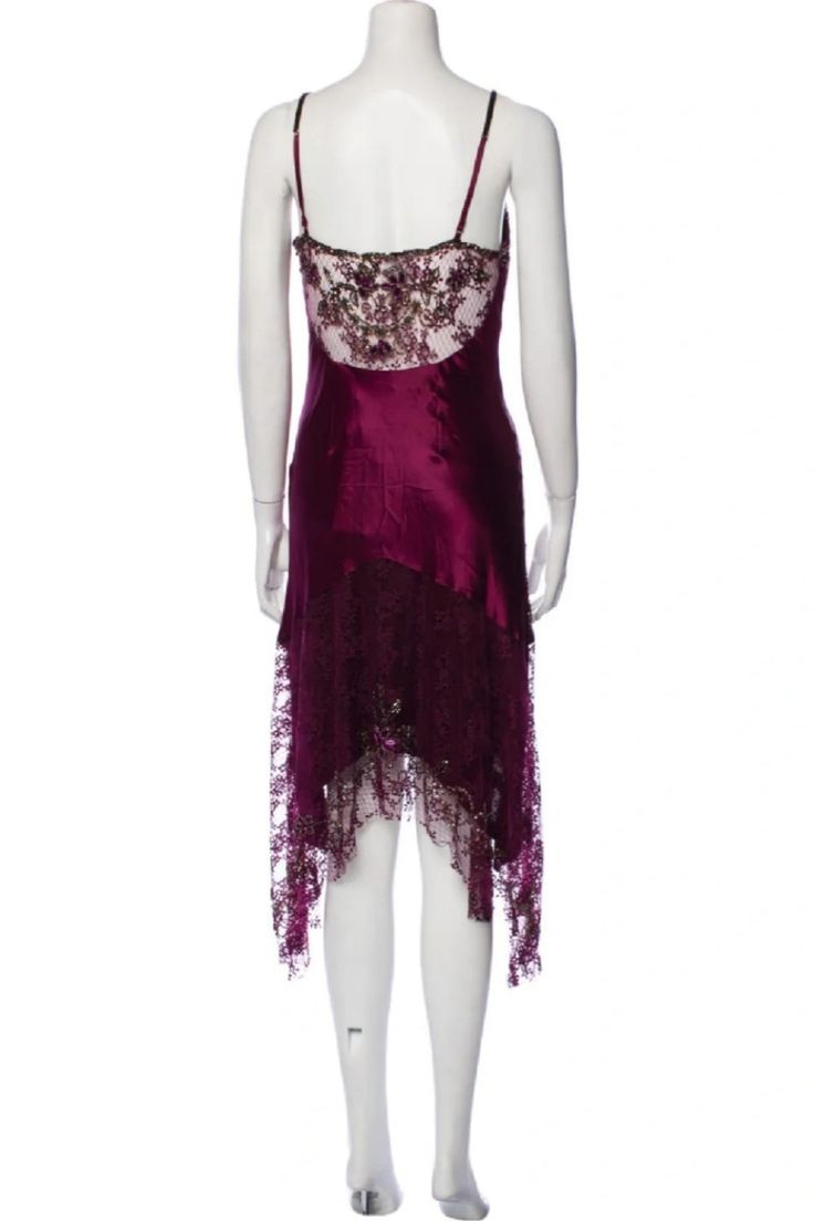 Gorgeous Spaghetti Straps Fuchsia Satin Lace Beaded Mermaid Long Evening Dress Formal Wedding Guest Dress D1887