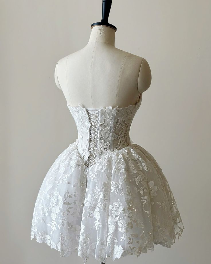 A Line White Short Wedding Dress Homecoming Dress Short Party Dress    fg7686