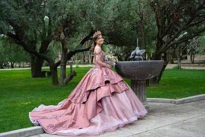 Sparkle Pink Vestidos De 15 Quinceanera Dress Princess Sequin Ball Gown Sweet 15 Birthday Dress