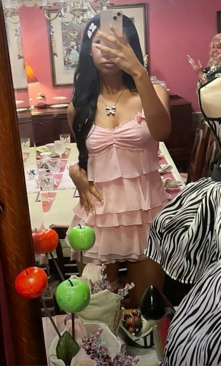 Pink Chiffon Birthday Outfit Short Evening Dress Cocktail Dresses Short Party Dress   fg7987