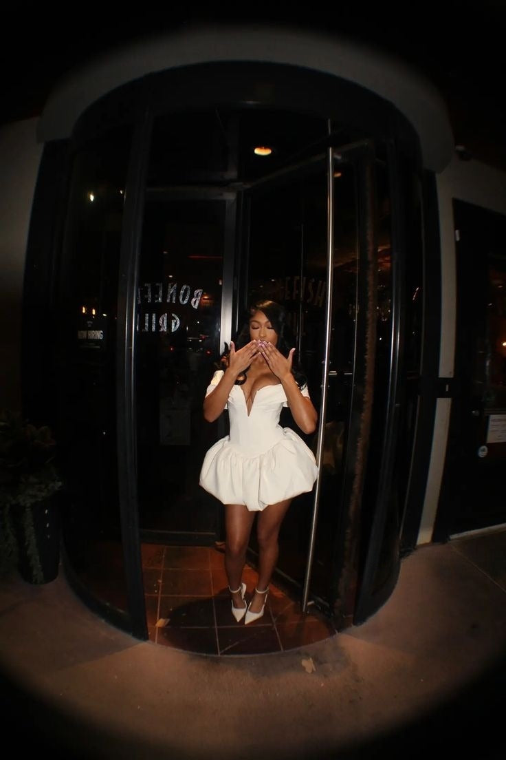 A Line White Off Shoulder Homecoming Dress Short Evening Dress Cocktail Dresses Short Party Dress   fg7928