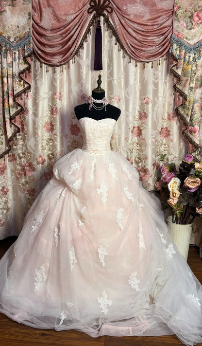 A Line Ball Gown Strapless Long Prom Dresses Vintage Formal Evening Dress
