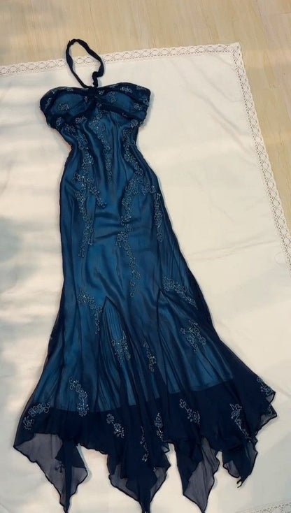 Halter Long Prom Party Dress Evening Gown