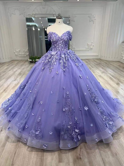 A Line Purple Ball Gown Quinceanera Dresses A Line Princess Dresses      S7027