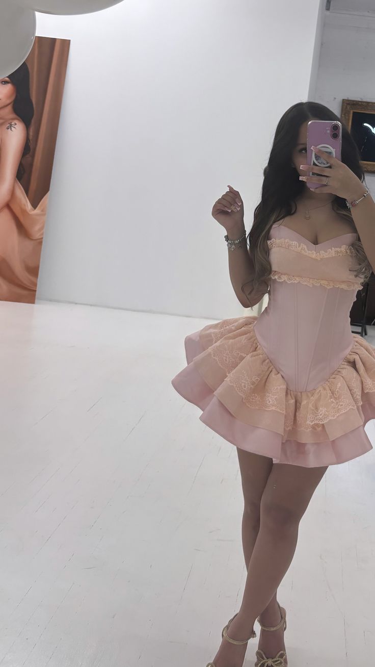 Pink Strapless Birthday Dress Pink Homecoming Dress Short Party Dress    fg7713