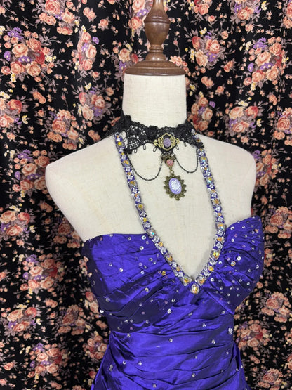 A Line Royal Blue Evening Dress Elegant Sleeveless Prom Dress    fg8174