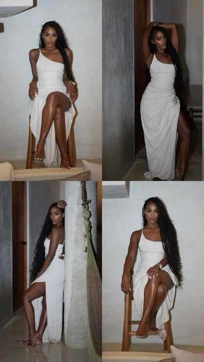 White One Shoulder Party Dress Prom Dress New Arrive Evening Dress   fg8028