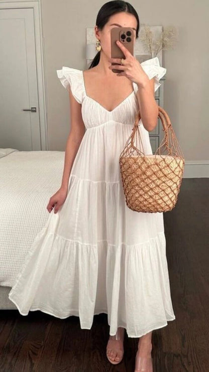 White A Line Party Dress Evening Dress Prom Dresses    fg7849
