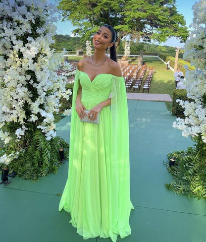Green Off The Shoulder Prom Dresses , Formal Evening Dresses       S5389