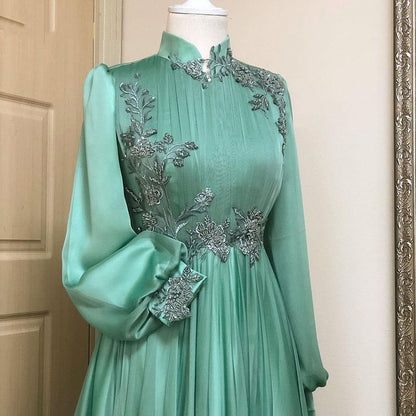 Prom Dresses Applique Formal Gown Long Sleeves Prom Dress Women Party Dresses
