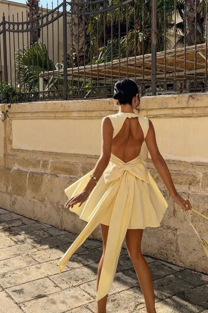 Sleeveless High-Waist Mini Dress Homecoming Dress Short Party Dress    fg7801
