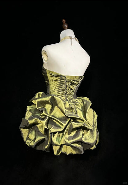 Vintage Strapless Short Prom Dress Birthday Party Dress Homecoming Dress   fg8105