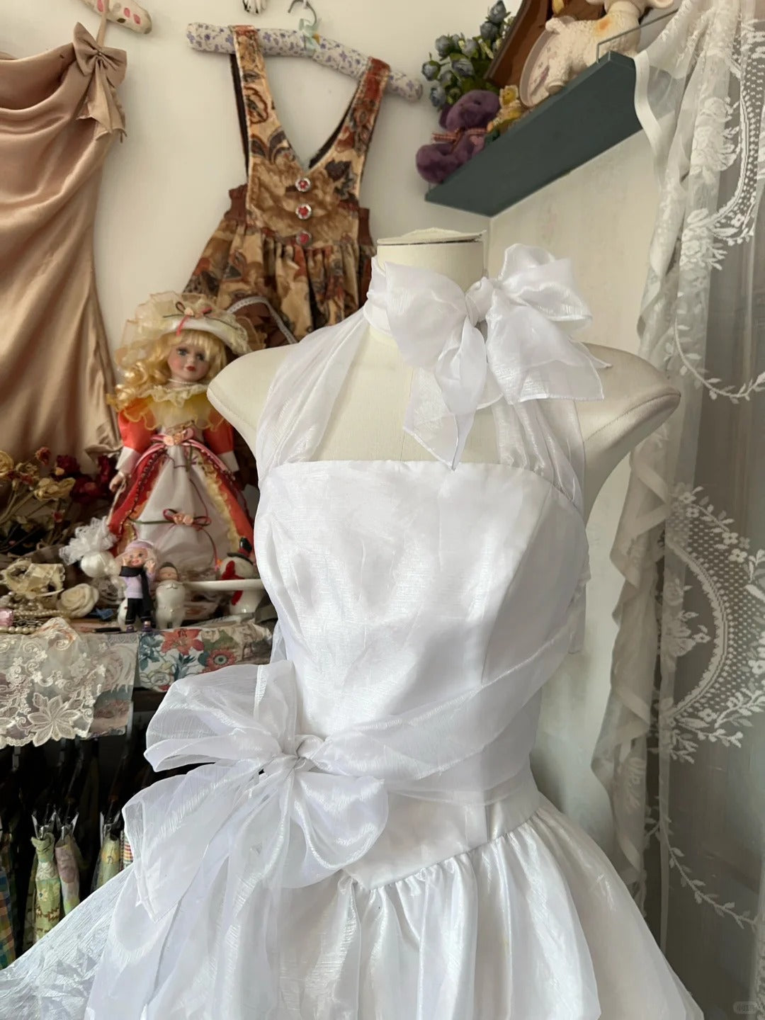 A Line White Birthday Outfit Short Evening Dress Vintage Short Party Dress Homecoming Dress  fg8036