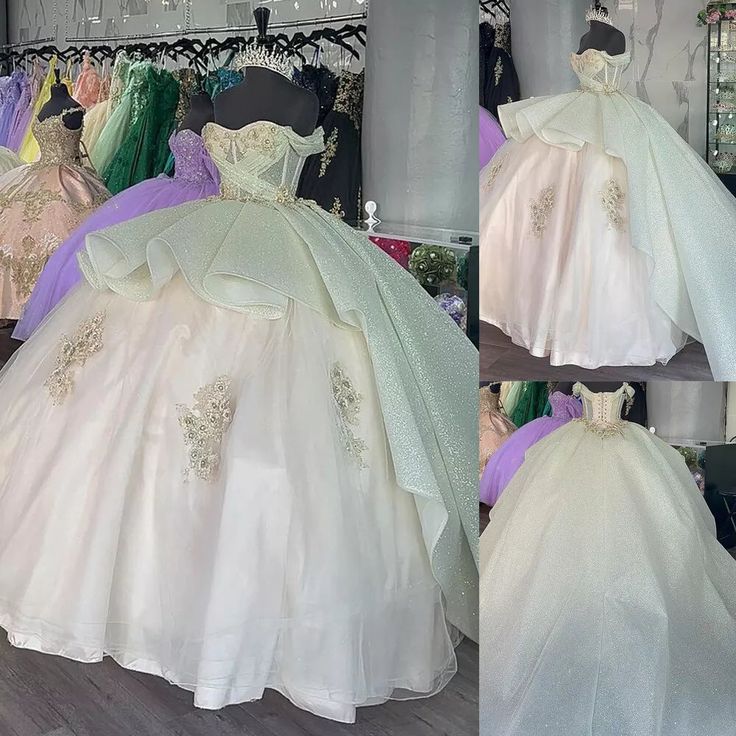 Luxury Quinceanera Dresses Applique Corset Ball Gown Prom Sweet 16 Dress