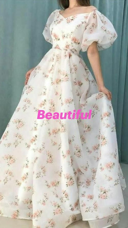 Floral Print Beautiful Long Gown      S2655