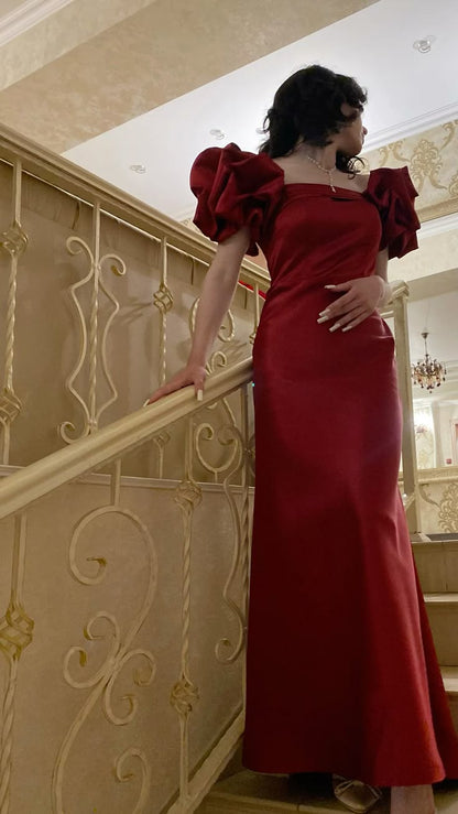 Burgundy Long Off Shoulder Prom Dress Evening Party Dresses  fg7755