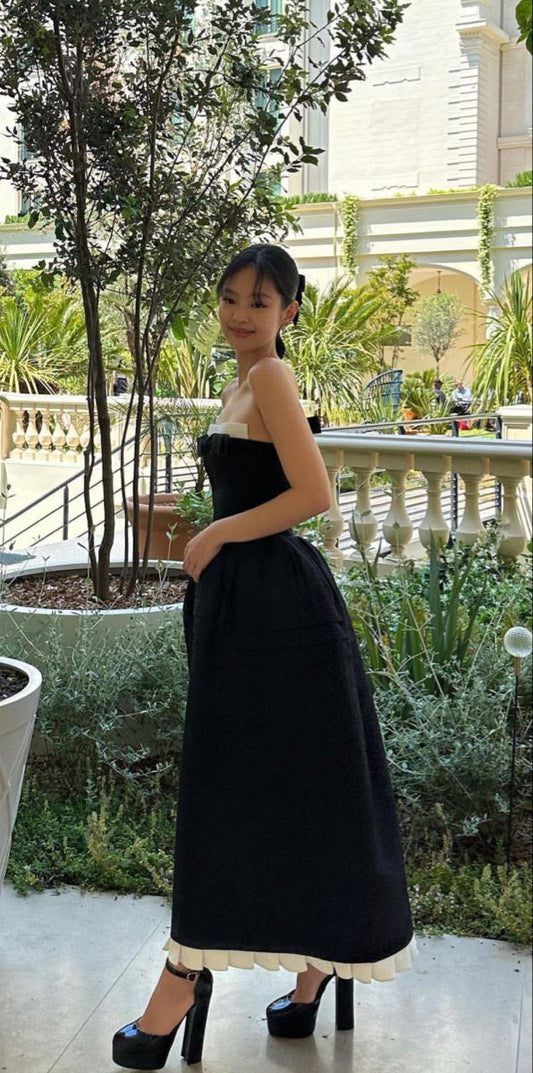 A Line Black Prom Party Dress Long Formal Evening Dress    fg7489
