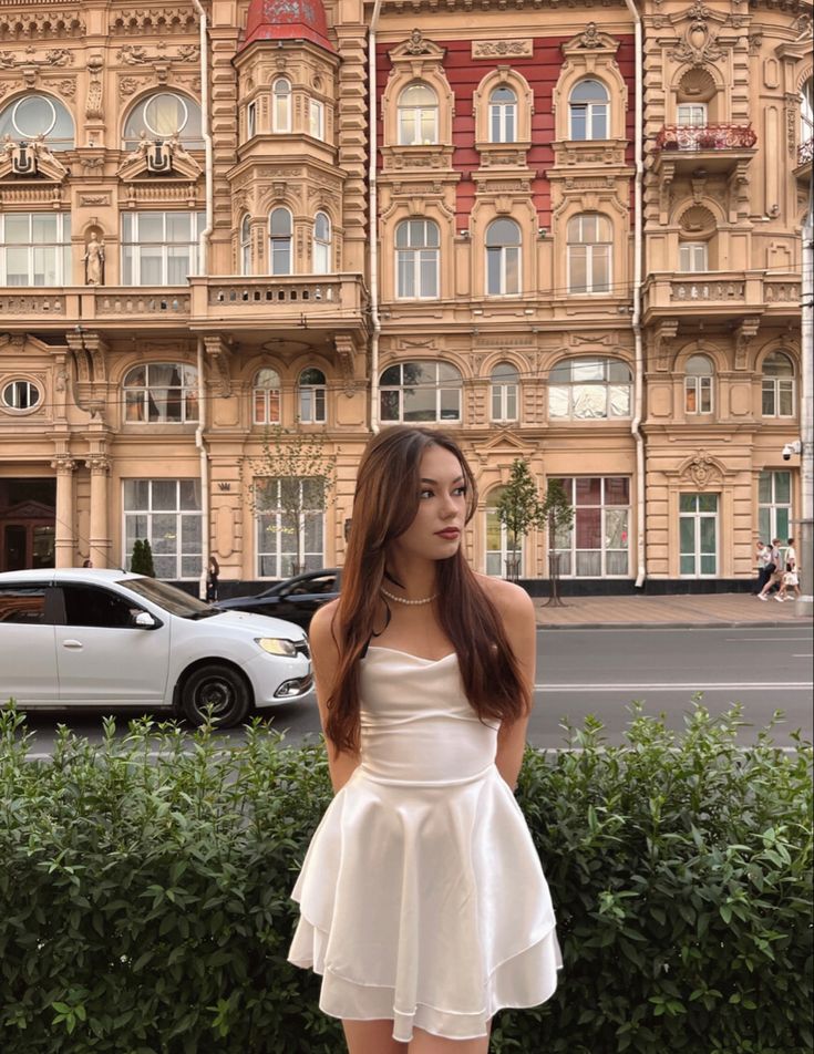 A Line White Simple Short Prom Dress Birthday Party Dress Homecoming Dress   fg8154